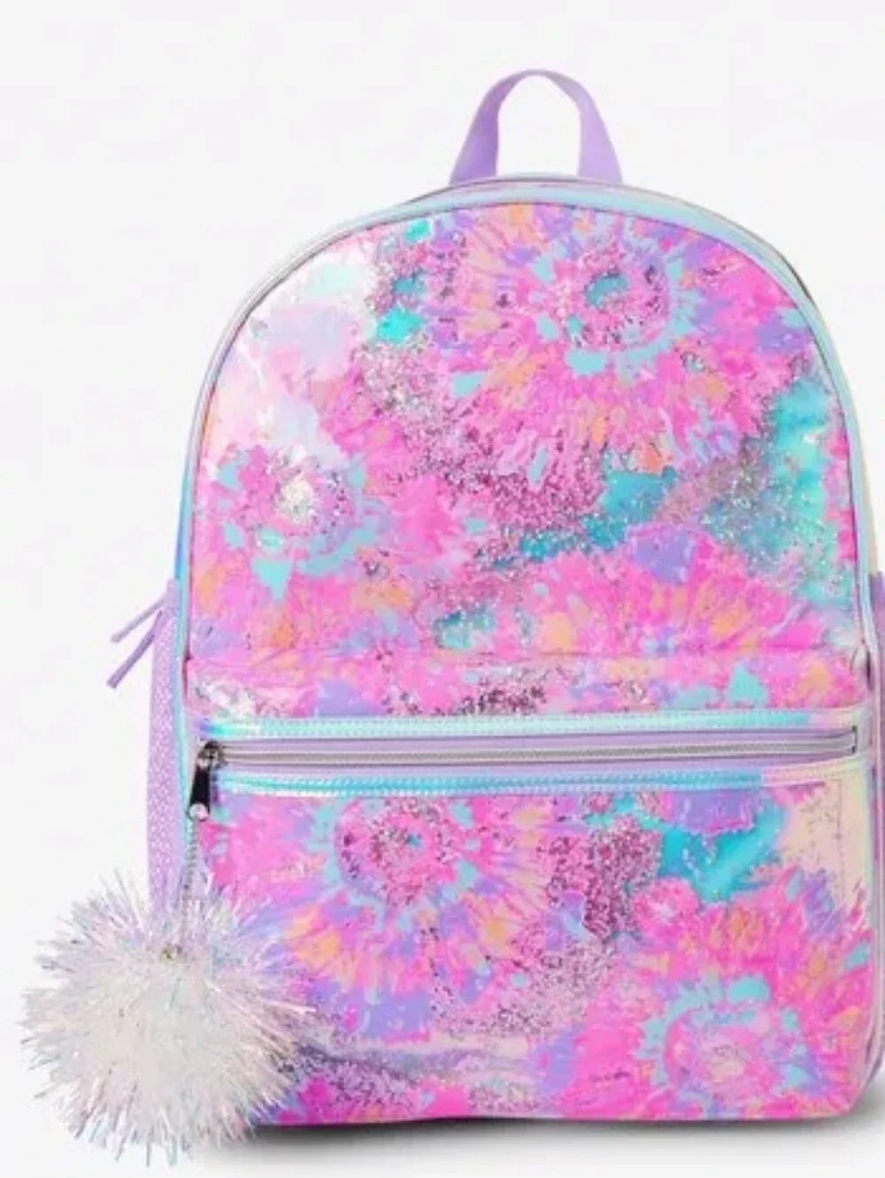 The Children's Place Pink Shimmery Tie-Dye Kids Backpack With Confetti
